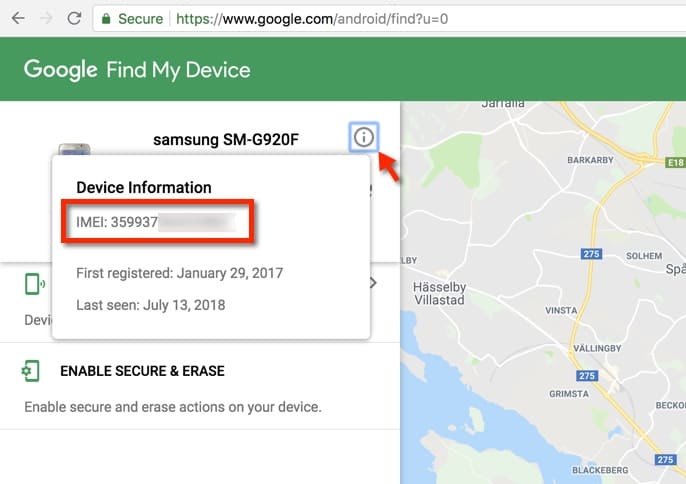 find my device android using imei